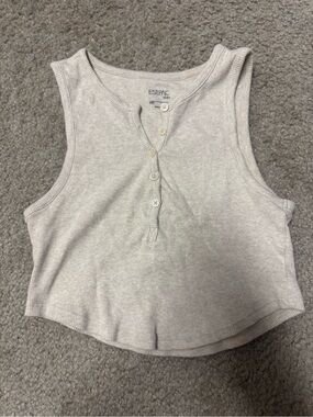 PacSun Light Beige Ribbed Cropped Tank Top